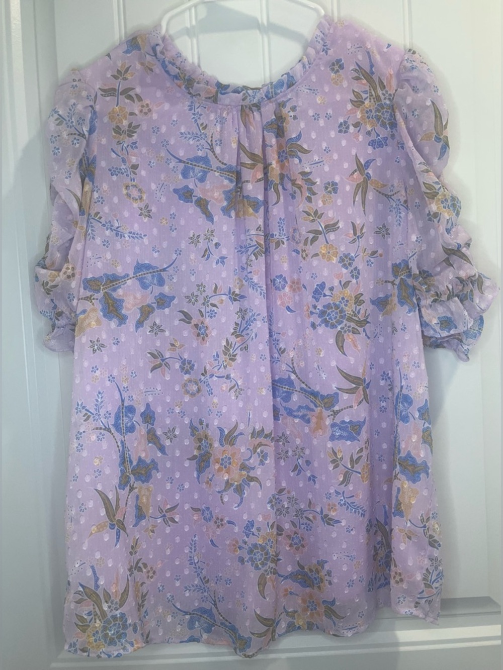 Rachel Zoe Lavender Floral Blouse XL